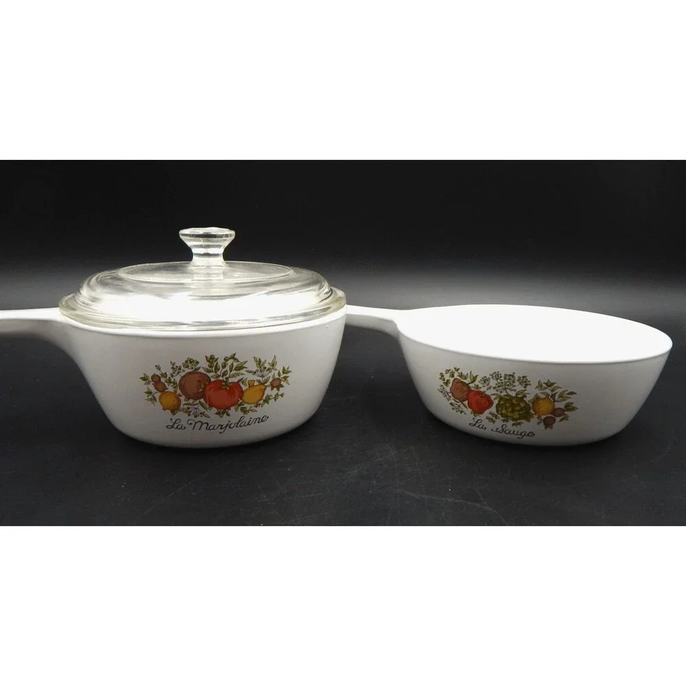Corning Ware P-82-B P-81-B Spice of Life La Marjolaine 1 & 1-1/2 Pint Lid